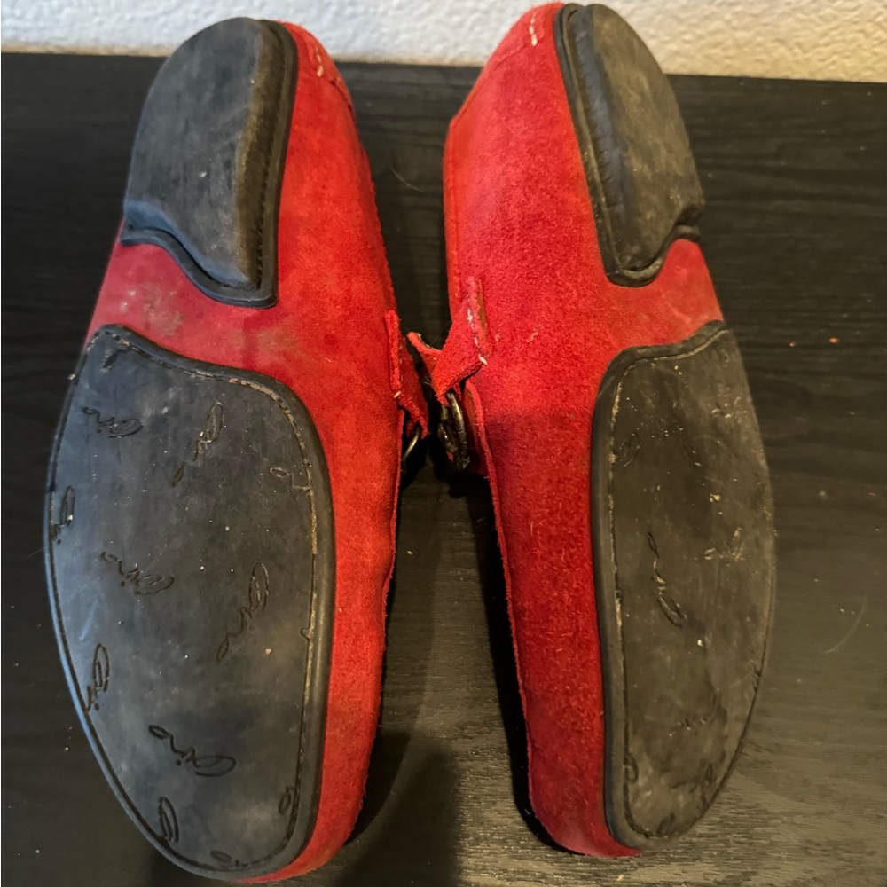 Red suede leather slides men's shoes Scarpe Cherruti size 28 mexico or 10.5 us - Picture 4 of 6